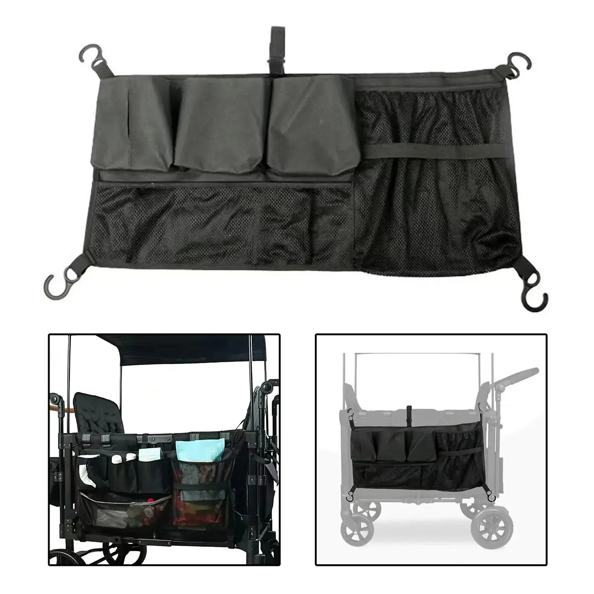 Stroller Wagon Cargo Net, Wagon Accessories Organizer Compatible with WONDERFOLD W-Series Models, Large Capacity Mesh Cargo Stor