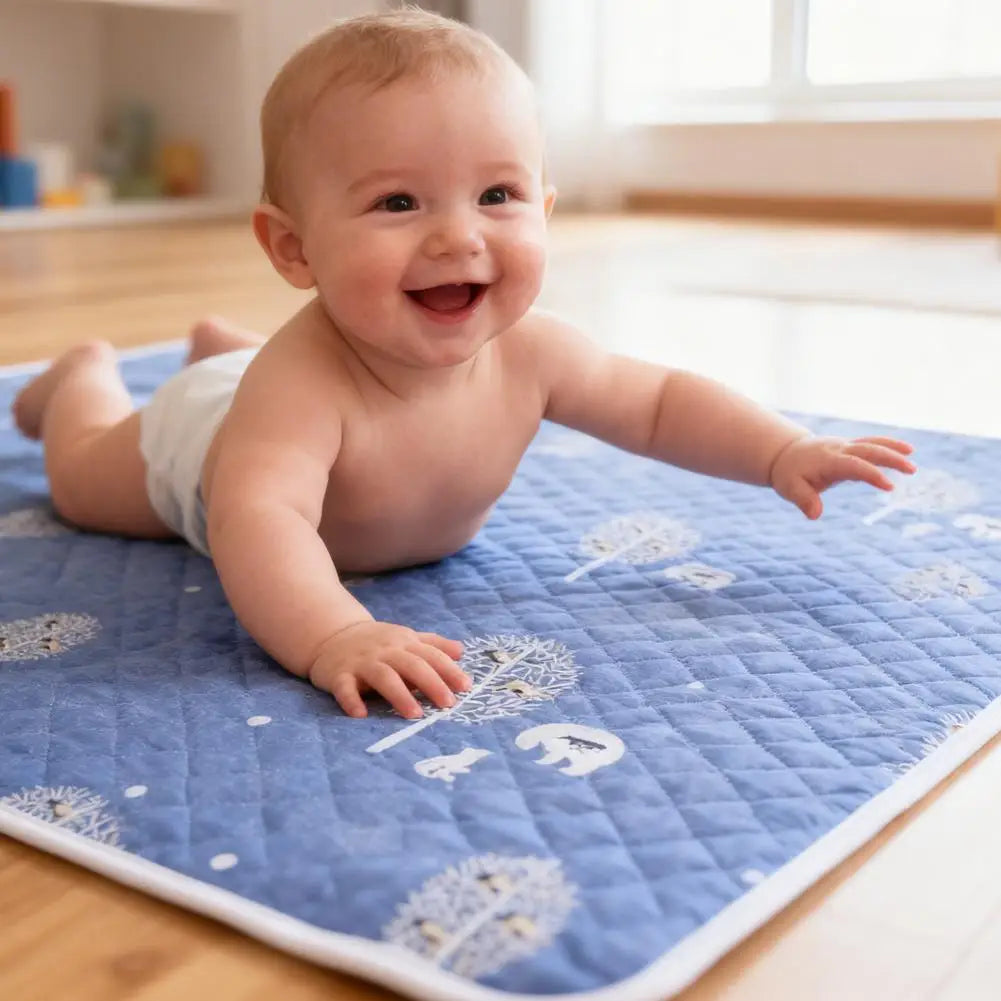 Waterproof And Washable Diaper Pad Bed Care Pad For Baby Cute Cartoon Bed Protector Diaper Bedding Comfortable Breathable