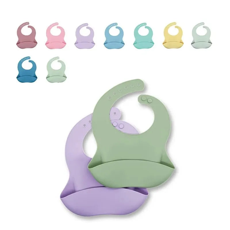 3D Waterproof Baby Bib - Cute Cartoon Animal Print Adjustable Children's Bibs for Girls & Boys, Silicone Feeding Apron with Deep