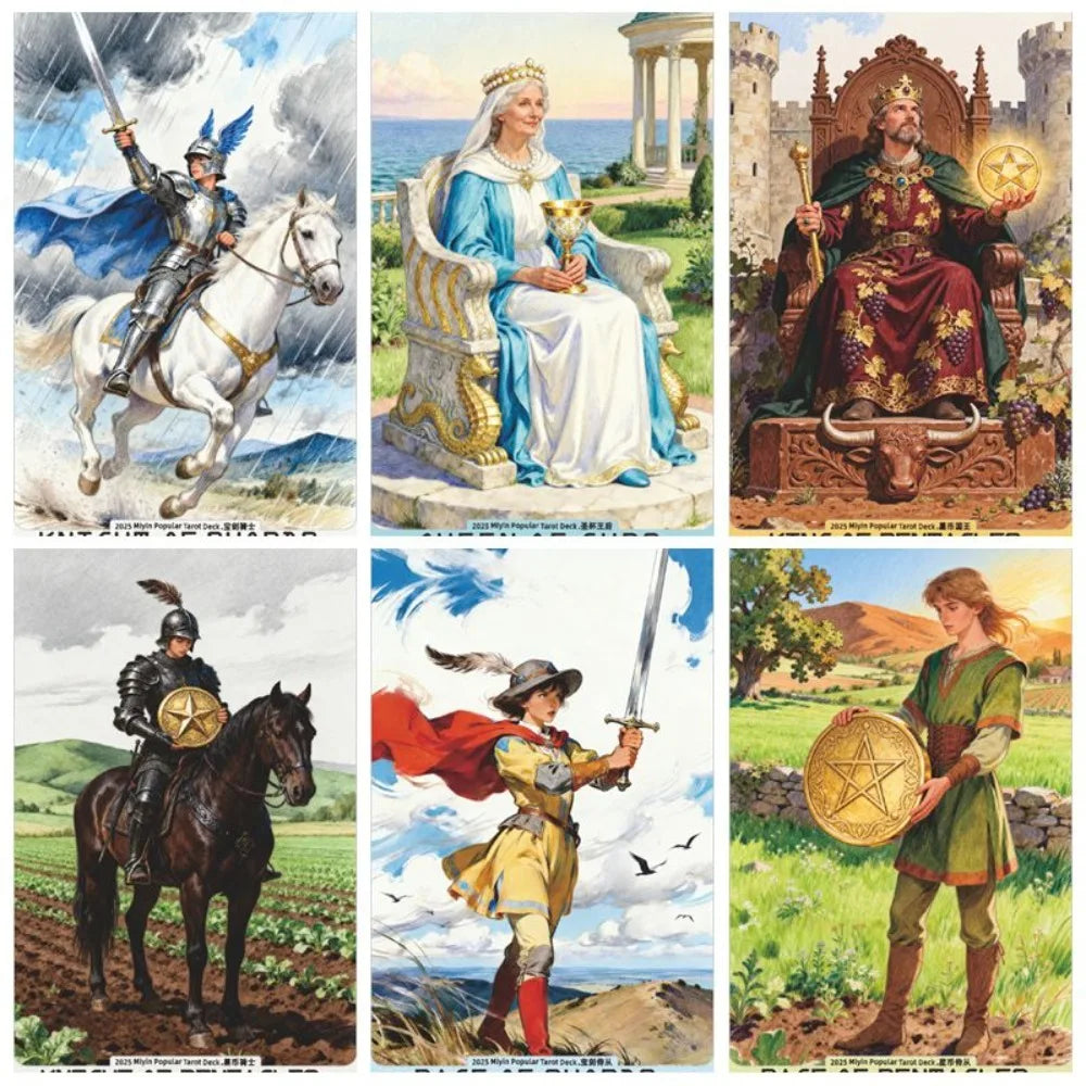 Tarot: Exquisite Painterly Illustration Deck - 10.3*6cm 78 Pcs Art Divination Cards - Tarot Gift Set for Witches