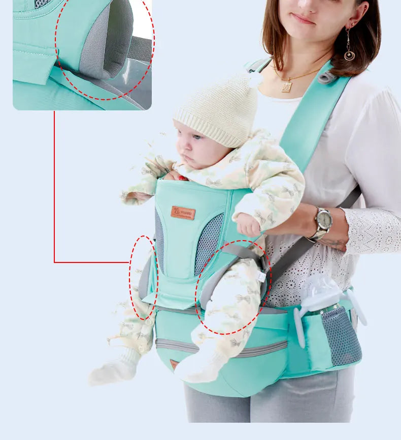 Ergonomic Baby Carrier 0-48M Baby Hipseat Carrier Front Facing Ergonomic Kangaroo Baby Wrap Sling for Baby Travel