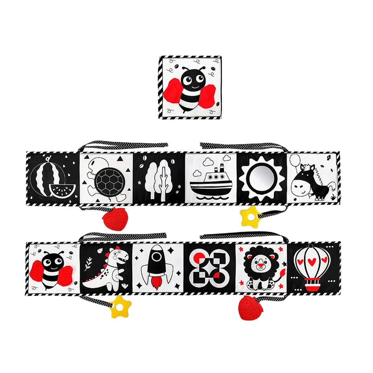 Soft Baby Books - High Contrast Black & White Touch & Feel Crinkle Cloth Books for Infants & Toddlers, Baby Girl & Boy Gift