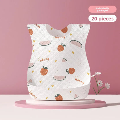Children's Disposable Bib Independent Packaging Baby Food Pocket Baby Leave-in Saliva Towel Waterproof Bib