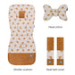 Stroller Cushion & Head Pillow & Seat Belt Cover 3Pcs/Set Universal Pram Pad Soft Cotton Double Sides Usable Baby Accessories
