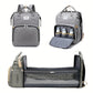 Fashionable Folding Baby Crib Mother and Baby Bag Large Capacity Hand-held Bottle Diaper Backpack Mother and Mommy Bag