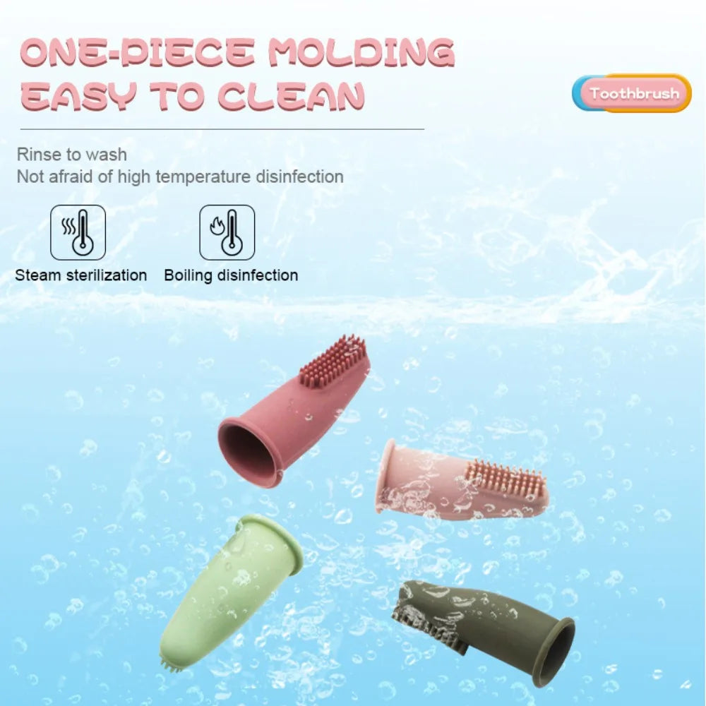 Baby Oral Care Finger Toothbrush Soft Silicone Teething Toy Gum Cleaning Brush Infant Dental Health Supplies Newborn And Toddler