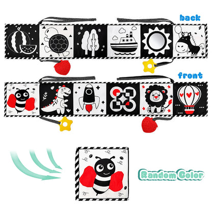 Soft Baby Books - High Contrast Black & White Touch & Feel Crinkle Cloth Books for Infants & Toddlers, Baby Girl & Boy Gift