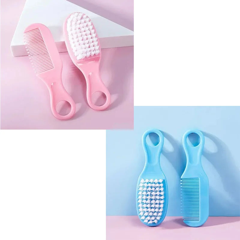 Baby Hairbrush Comb Portable Newborn Infant Toddlers Soft Hair Brush Head Massager Comb Set Baby Kid Hair Care Supplies