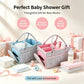 Large Baby Diaper Caddy Organizer,Thick Felt Nursery Storage Basket, Portable Infant Must Haves Essentials, Newborn Shower Gift