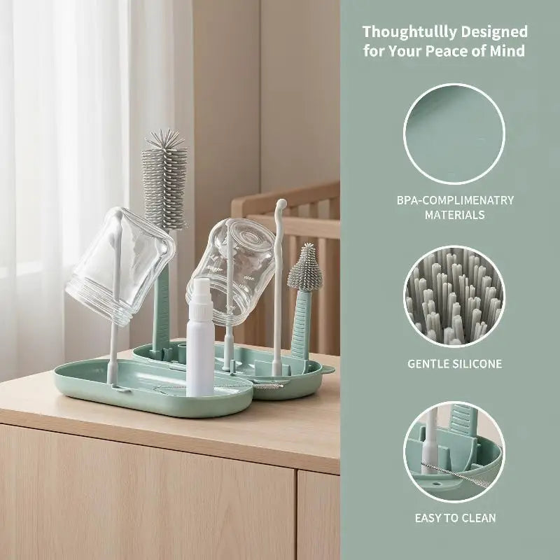 Baby Feeding Bottle Drain Rack BPA Free 1 Set Non-Slip Cup Holder Storage Drying Stand for Home Infant Feeding Supplies