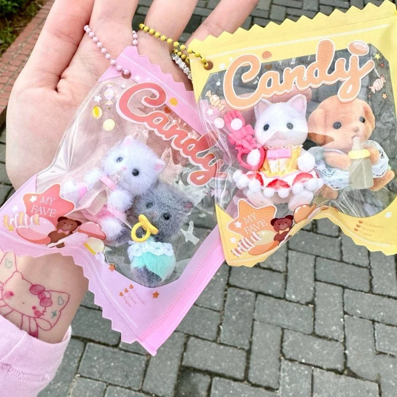 5/10/15pcs  Kids Cartoon Cute Pendant dust bag Mini Candy Bags Toys Storage Supplies Accessories Key Chains