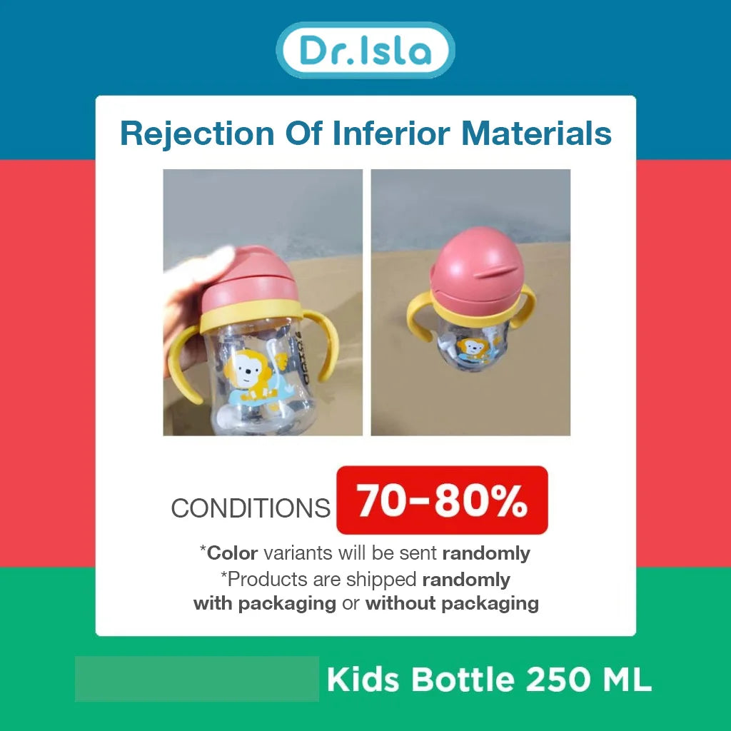 Baby Water Cups 250ML Baby Learning Drinking Cup with Double Handle Flip Lid Leakproof Infants Water Cups Bottle BPA Free