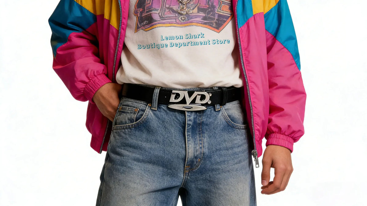 Unisex Nostalgic DVD Buckle Belt Versatile Black White Decorative Waist Straps Belt for Men Women Jeans Matching Gift for Her