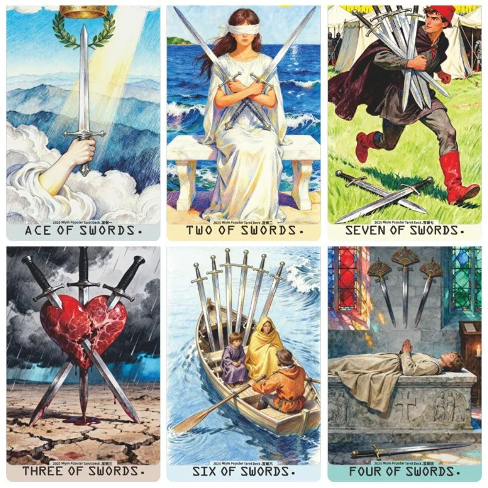Tarot: Exquisite Painterly Illustration Deck - 10.3*6cm 78 Pcs Art Divination Cards - Tarot Gift Set for Witches