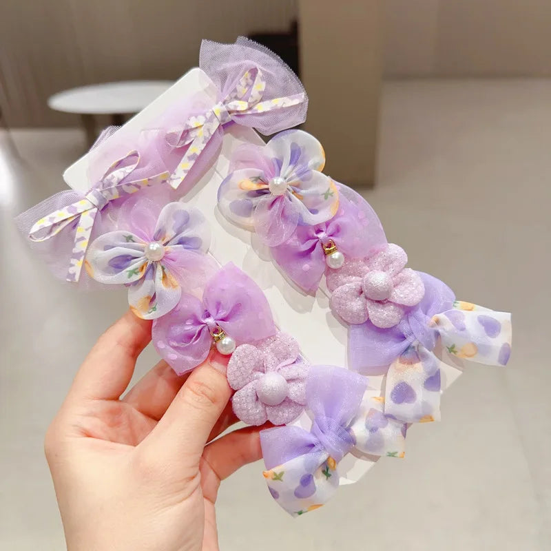 Children's Bow Hair Clips, Cute Baby Small Hair Clips, Girl's Non-damaging Hair Accessories, Princess Flower Hair Accessories