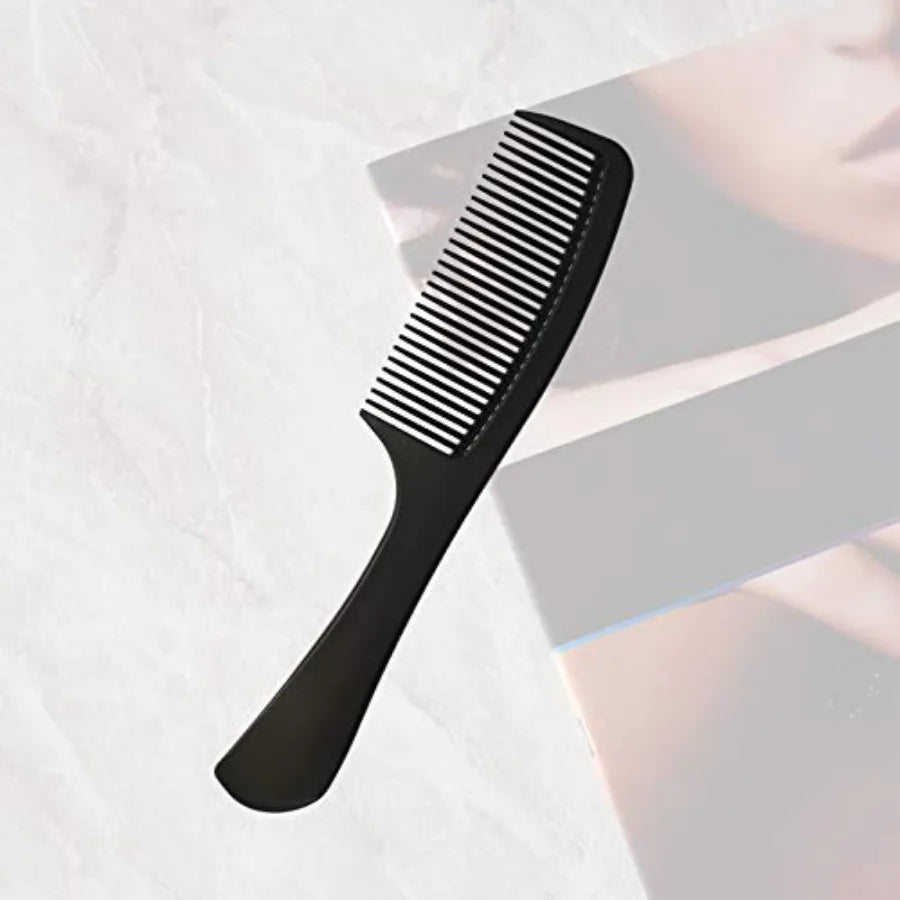 Professional Barber Styling Comb for Long Wet or Curly Hair Black Carbon Fibre Heat Resistant Anti-static Detangling Ergonomic
