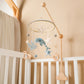 Blue Whale Baby Crib Mobile Newborn First Toy Non Woven Fabric Bamboo Ring Shape Cognition Auditory Development Nursery Decor