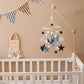 Blue Whale Baby Crib Mobile Newborn First Toy Non Woven Fabric Bamboo Ring Shape Cognition Auditory Development Nursery Decor