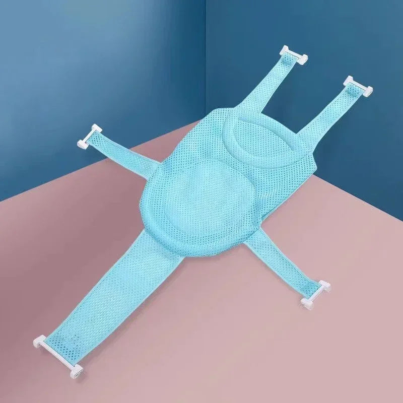Baby Bath Net Mat Bathtub Cross-shaped Newborn Adjustable Bathtub Pillow Seat Cushion Anti-slip Shower Cradle Bed Seat