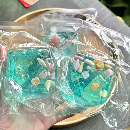 Adults Squishy Ocean Blocks Stress Balls Autism Sensory Toys Stress Anxiety Relief Fidget Toys Maltose Water Ball Gifts Bulk