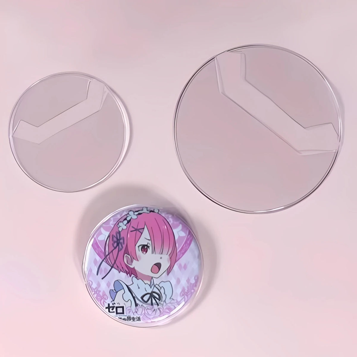 Round Badge Sleeve Transparent Holder Protector Ita Bag Pin Case Protective Display Brooch Anime Cartoon Sleeves Pins Toy Gift