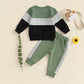 2024-05-27 Lioraitiin Toddler Boy Pants Set Long Sleeve Round Neck Sweatshirt Drawstring Long Pants Contrast Color Outfits