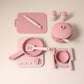 Kids Pretend Play Kitchen Toys, Food-Grade Silicone Dish Set, Realistic Mini Cooking Toys with Bowls, Plates, Pots for Toddlers