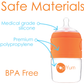 PopYum Baby Bottle Starter Set for Breast and Formula Feeding, 4-Pack, Orange, 2x 5oz Bottles (150ml) + 2x 9oz Bottles (260ml)