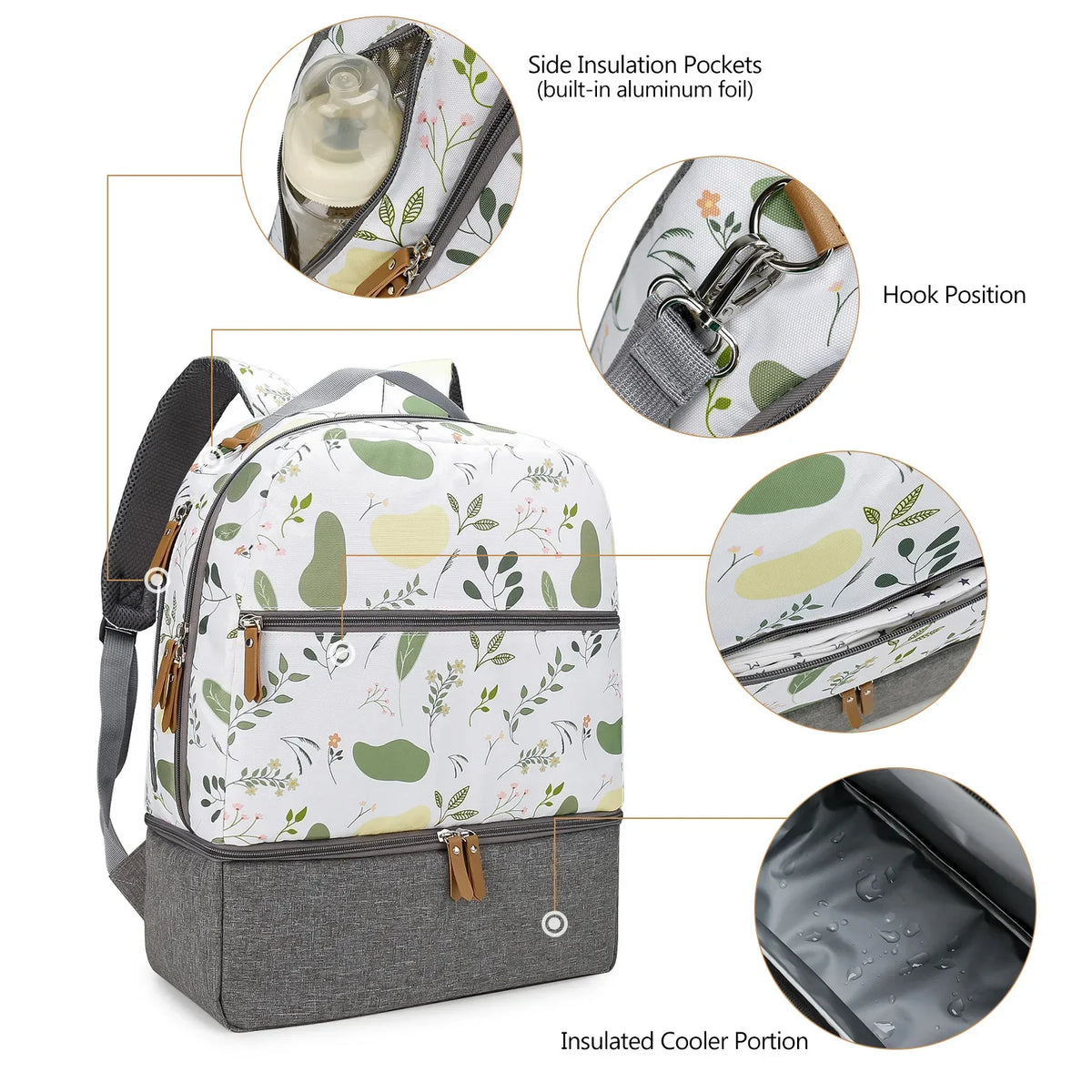 New Baby Diaper Bag Backpack Multifunctional Waterproof Maternity Nappy Bags Mommy Travel Backpack Stroller Bag Baby Nappy Cares