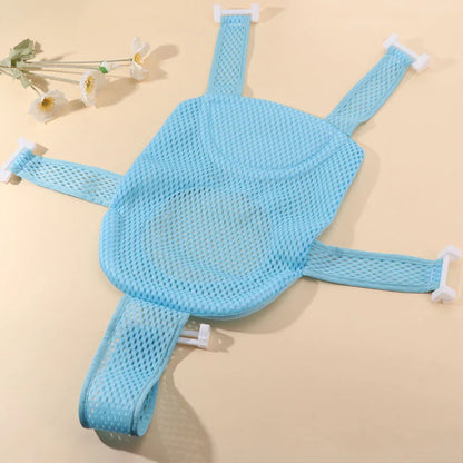 Comfortable Adjustable Baby Bathing Net Anti-slip Infant Bathtub Support Net Cross-shaped Newborn Shower Pillow Mat Baby Care