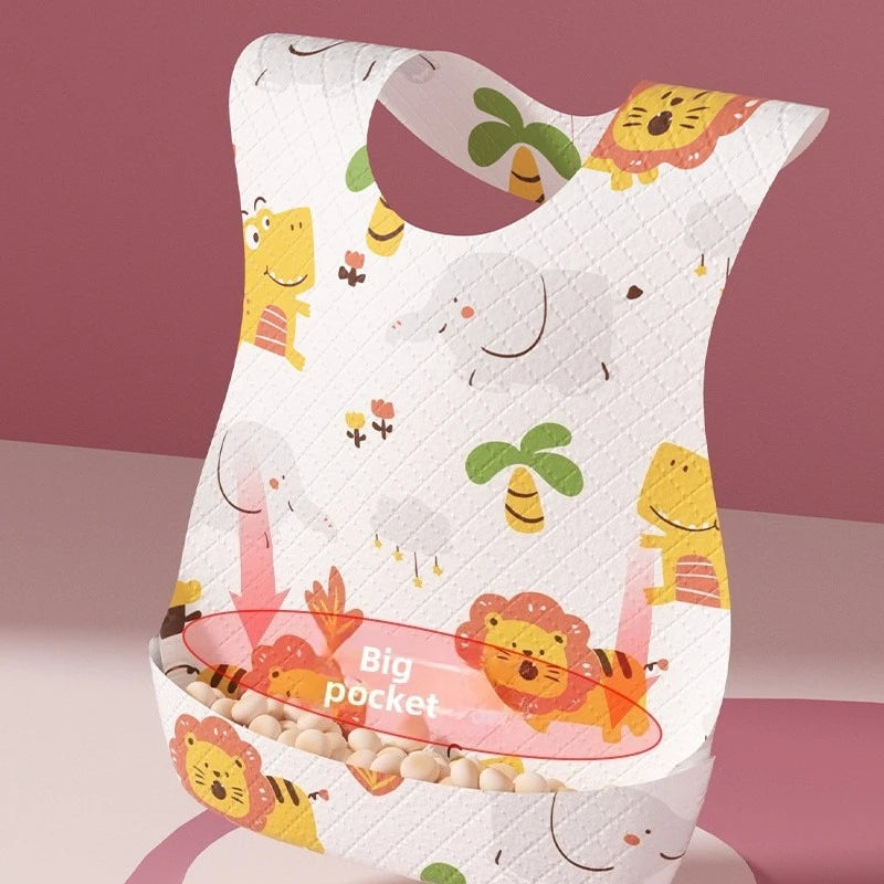 Children's Disposable Bib Independent Packaging Baby Food Pocket Baby Leave-in Saliva Towel Waterproof Bib