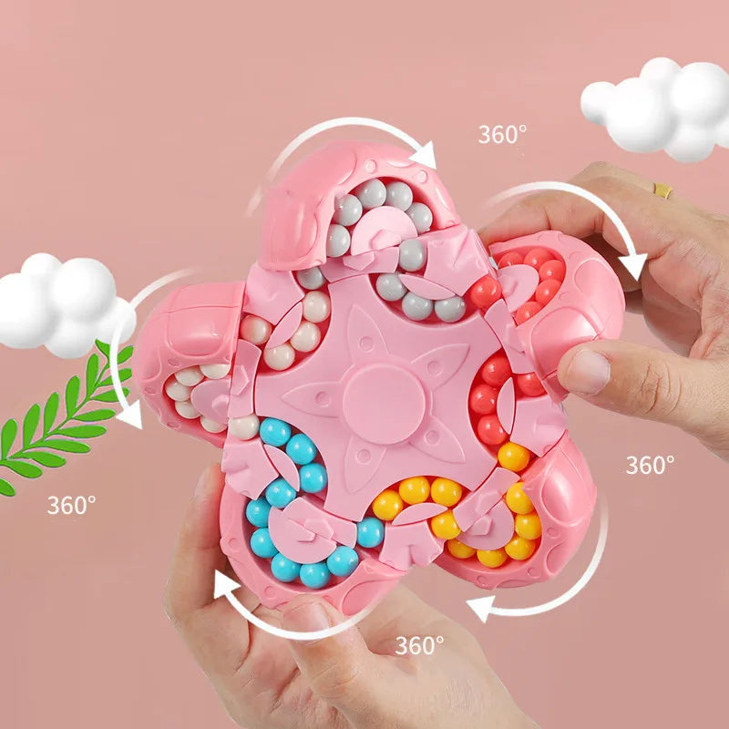 New Ten-sided Rotation Finger Magic Beans Spin Bead Puzzles Game Gyro Antistress Learning Educational Magic Disk For Children