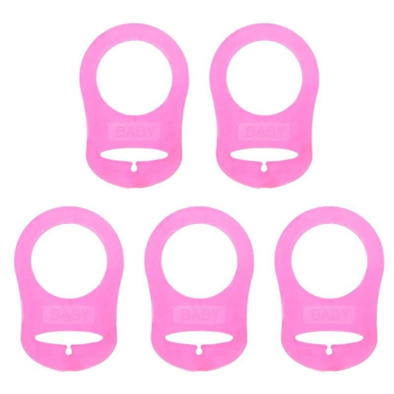 652F 5pc/set Dummy Pacifier Holder Clip Adapter Ring Button Pacifier Adapter Diy Baby Gift Accessories