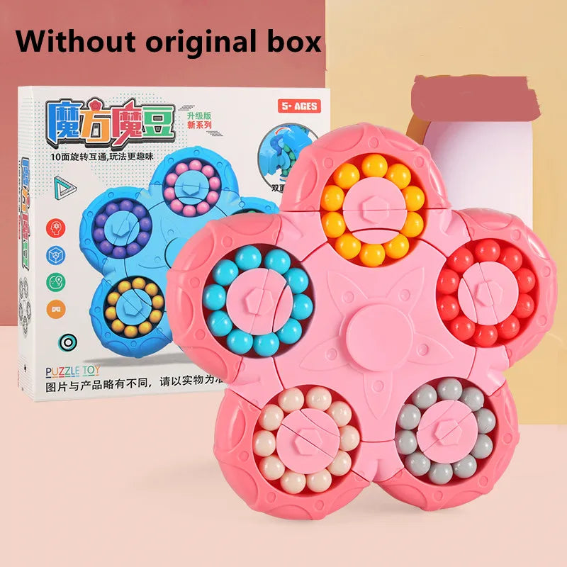 New Ten-sided Rotation Finger Magic Beans Spin Bead Puzzles Game Gyro Antistress Learning Educational Magic Disk For Children