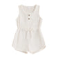 2024-12-04 Lioraitiin Litter Girls Summer Casual Jumpsuit Sleeveless Crewneck Solid Color Drawstring Tank Romper