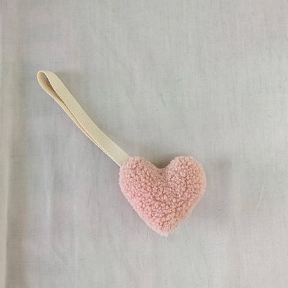 Baby Pacifier Chain Sherpa Moon Star Heart Plush Pendant Newborn Dummy Holder Nipple Clip Nursery Infant Comforter