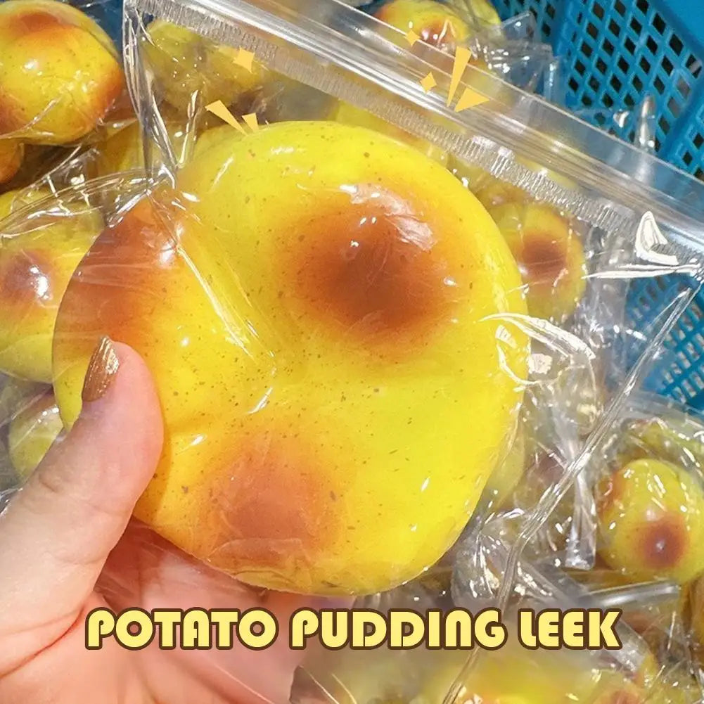 Potato Pudding Squishy Stress Ball Realistic Slow-Rise Fidget Toy Soft Stretchy Squeeze Toy for Anxiety Relief/ADHD/Kids/Adults