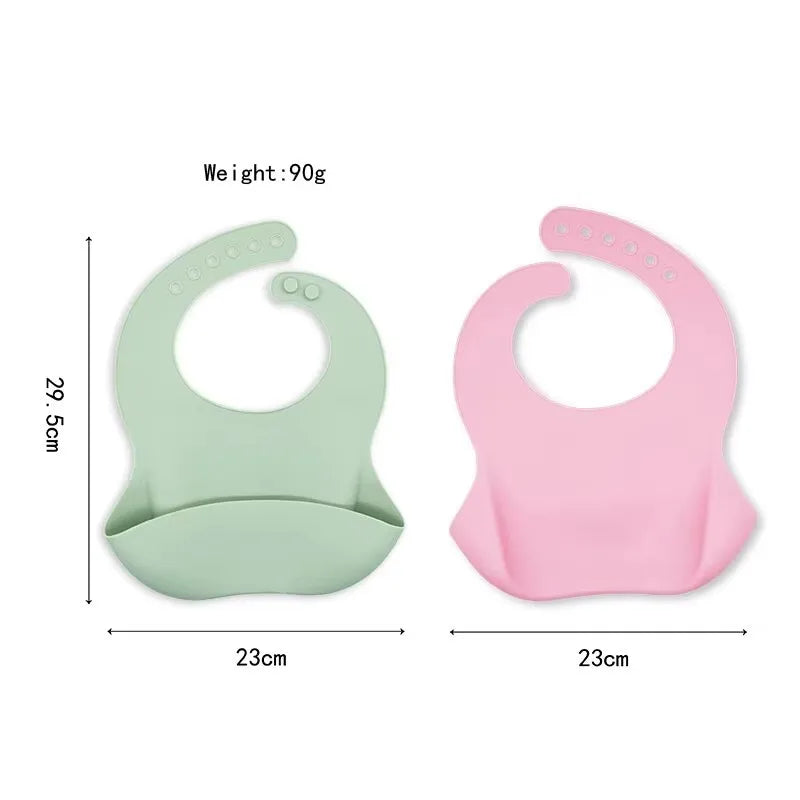 3D Waterproof Baby Bib - Cute Cartoon Animal Print Adjustable Children's Bibs for Girls & Boys, Silicone Feeding Apron with Deep