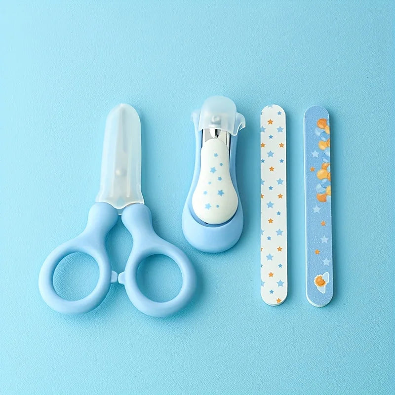 4 Pcs/Set Baby Care Set: Nail Clipper with Cover, Nail Files, Scissors