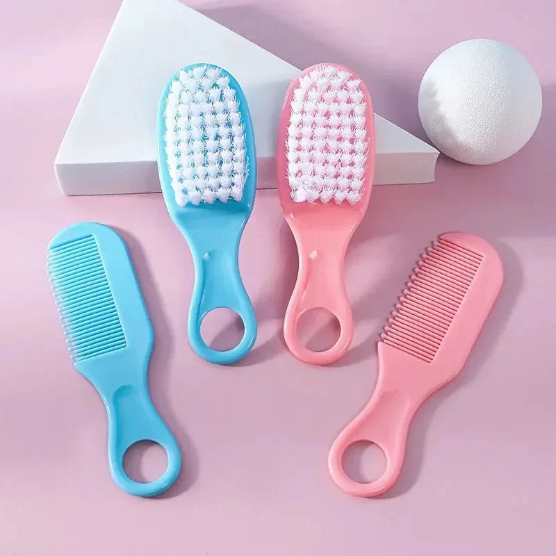 Baby Hairbrush Comb Portable Newborn Infant Toddlers Soft Hair Brush Head Massager Comb Set Baby Kid Hair Care Supplies