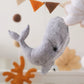 Blue Whale Baby Crib Mobile Newborn First Toy Non Woven Fabric Bamboo Ring Shape Cognition Auditory Development Nursery Decor