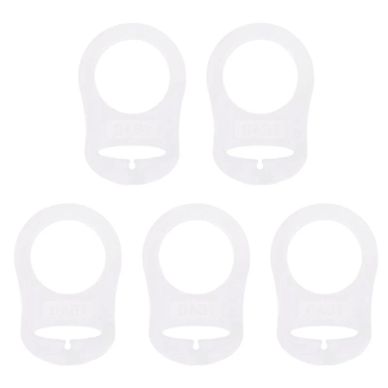 652F 5pc/set Dummy Pacifier Holder Clip Adapter Ring Button Pacifier Adapter Diy Baby Gift Accessories
