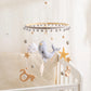 Blue Whale Baby Crib Mobile Newborn First Toy Non Woven Fabric Bamboo Ring Shape Cognition Auditory Development Nursery Decor