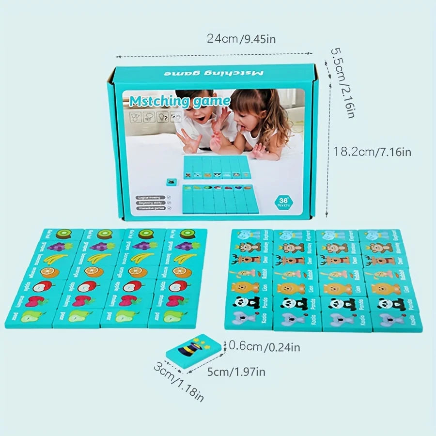 Children Hand Scratch Wooden  Puzzle Toy Board Baby Cartoon Montessori Early Education Farm Fruit Cognitive Puzzle Toy