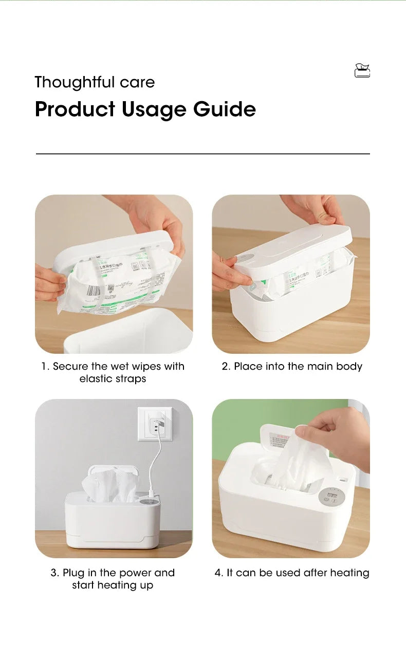USB Baby Wet Wipe Warmer Tissue Heater Smart Polypropylene Wipes Heating Machine Cotton Towel for Baby Care