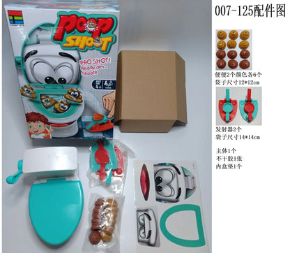 1Set Funny Poop Toilet Game Shooting Toys Prank Catapult Toys Interactive Tabletop Game Party Birthday Gift For Kids Adults 2024