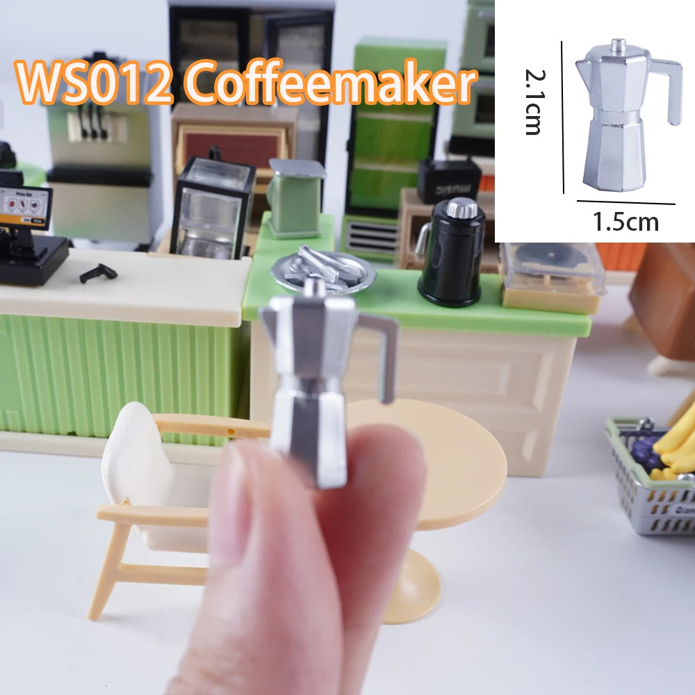 1:12 Scale Miniature Dollhouse Coffee Machine Accessories Blender Juicer Appliance Model Doll Furniture Play Mini Kitchen Toy