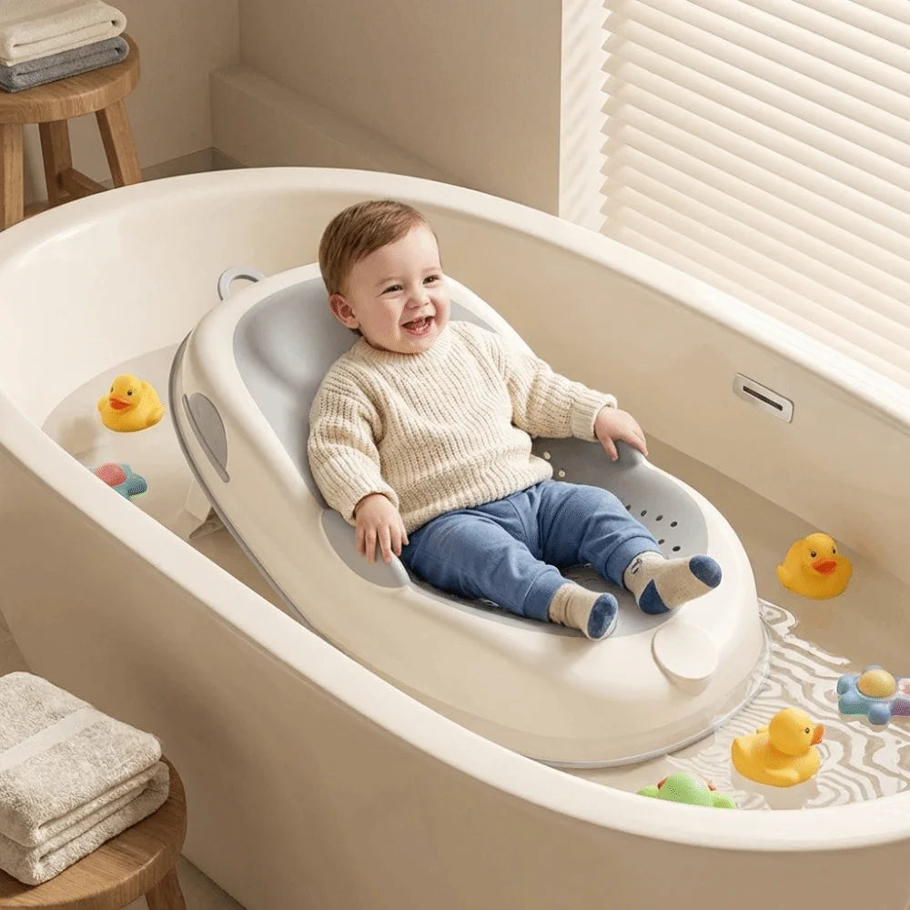 Temperature Sensing Bath Seat Mat Support Structure Mesh Material Baby Bath Net Comfortable Easy to Use Bath Rack Infant Care