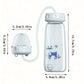 8oz/240ml Normal-Neck Baby Bottle with Straw Brush,Hands-Free PP Feeding Bottle Set-Makes Feeding Easy