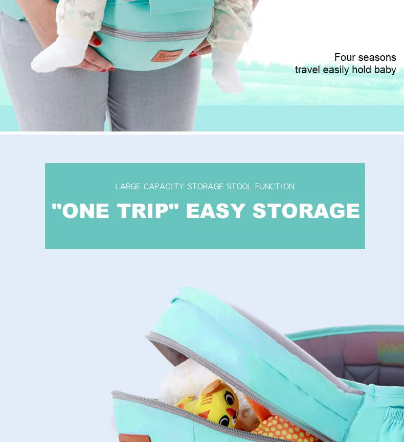 Ergonomic Baby Carrier 0-48M Baby Hipseat Carrier Front Facing Ergonomic Kangaroo Baby Wrap Sling for Baby Travel